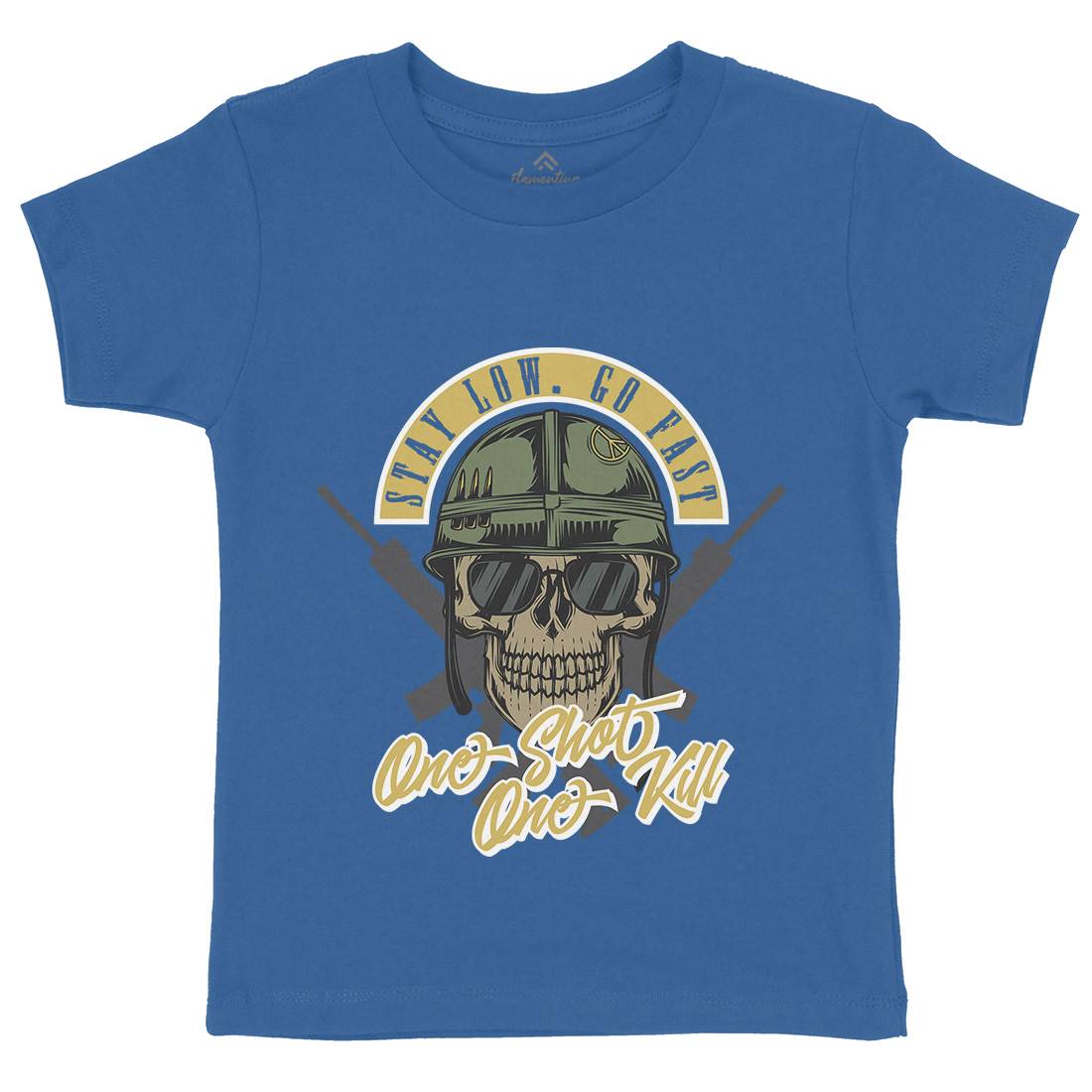 One Shoot Kids Organic Crew Neck T-Shirt Army C885