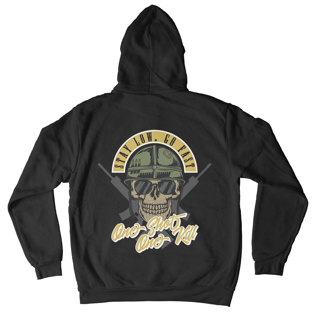 One Shoot Mens Hoodie With Pocket Army C885