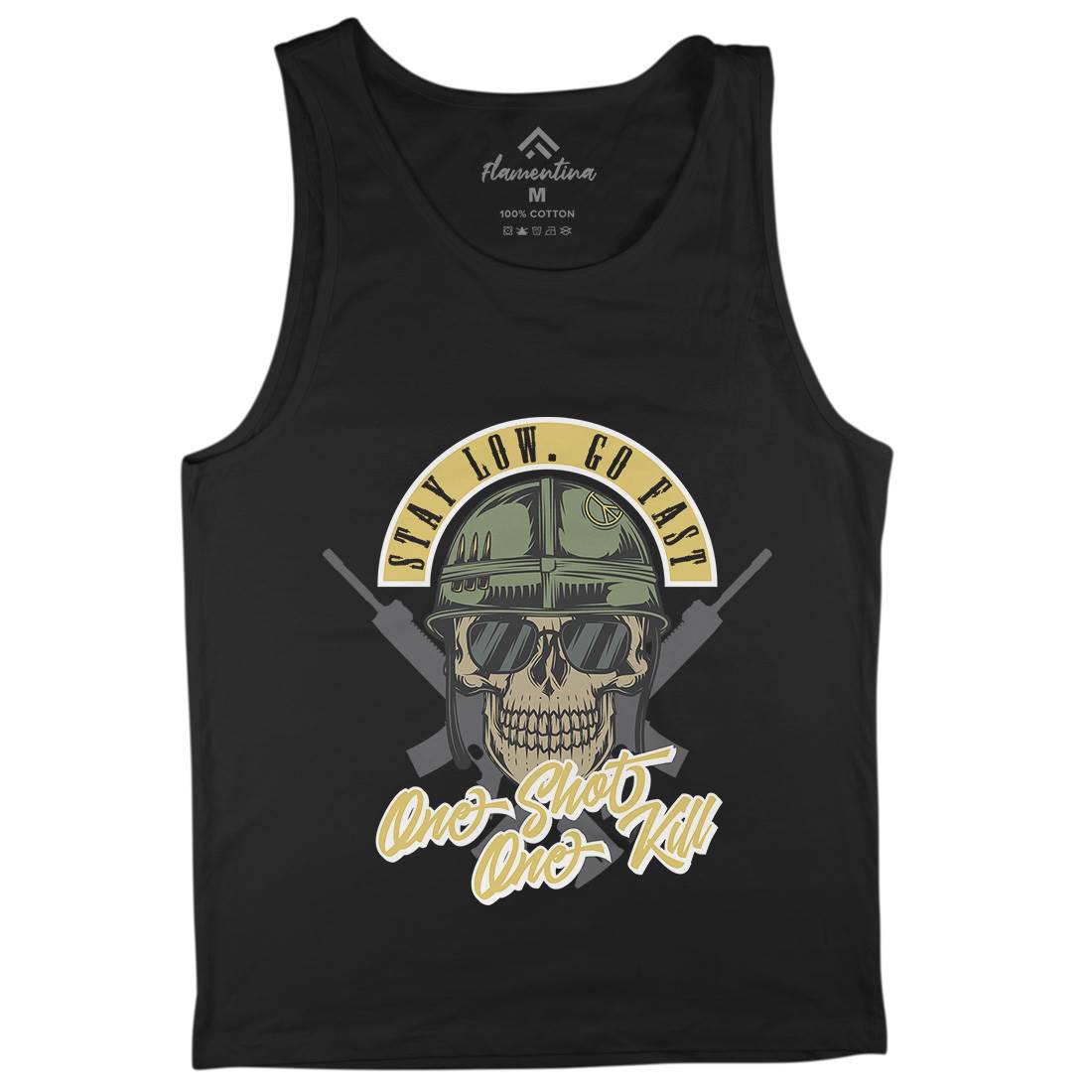 One Shoot Mens Tank Top Vest Army C885