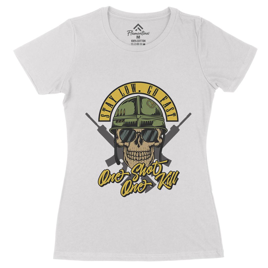 One Shoot Womens Organic Crew Neck T-Shirt Army C885