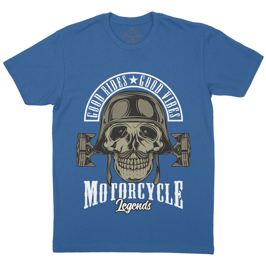 Legends Mens Organic Crew Neck T-Shirt Motorcycles C888