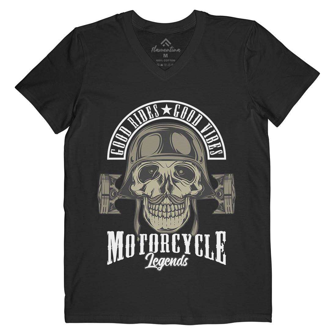 Legends Mens V-Neck T-Shirt Motorcycles C888