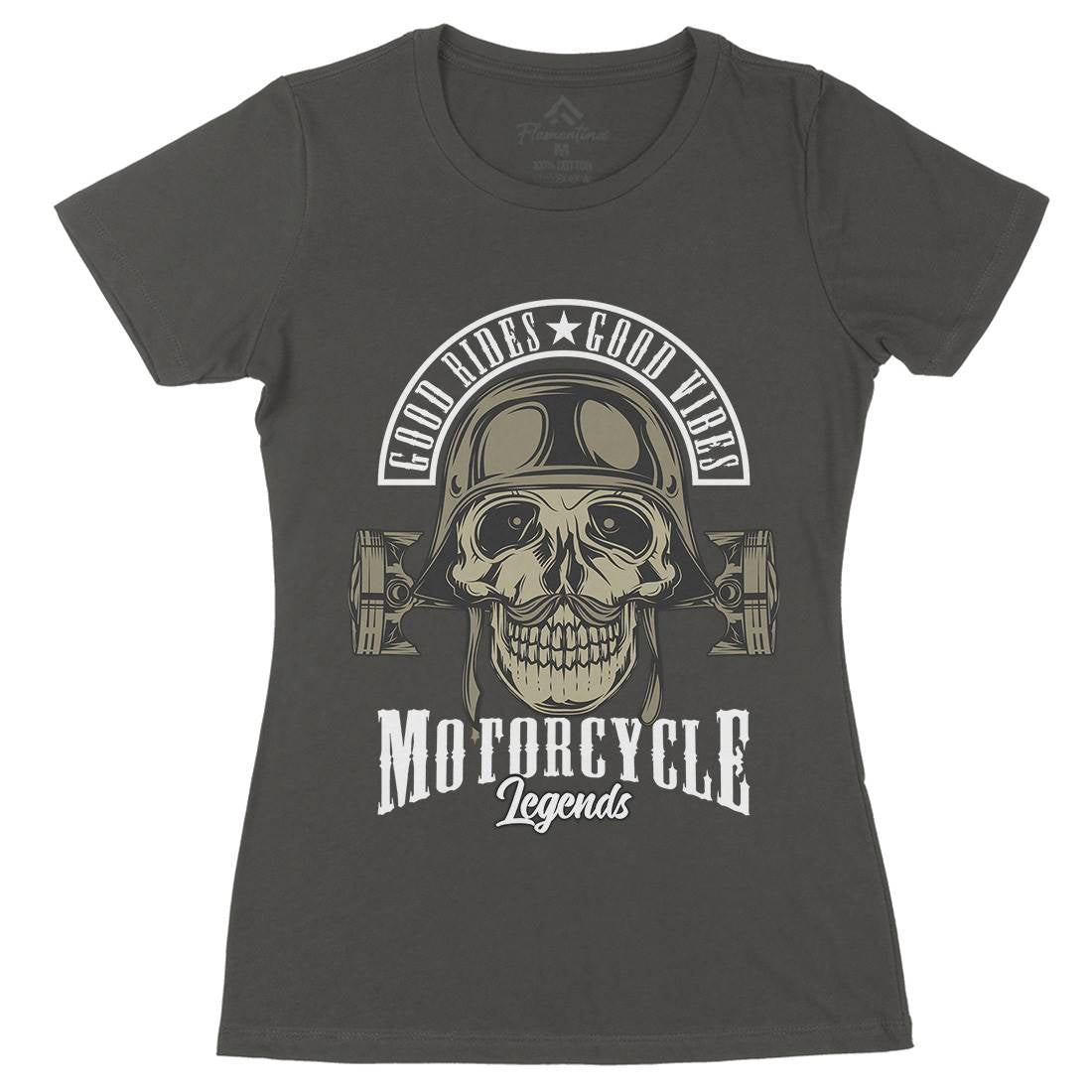 Legends Womens Organic Crew Neck T-Shirt Motorcycles C888