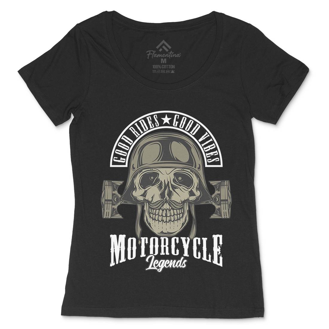 Legends Womens Scoop Neck T-Shirt Motorcycles C888
