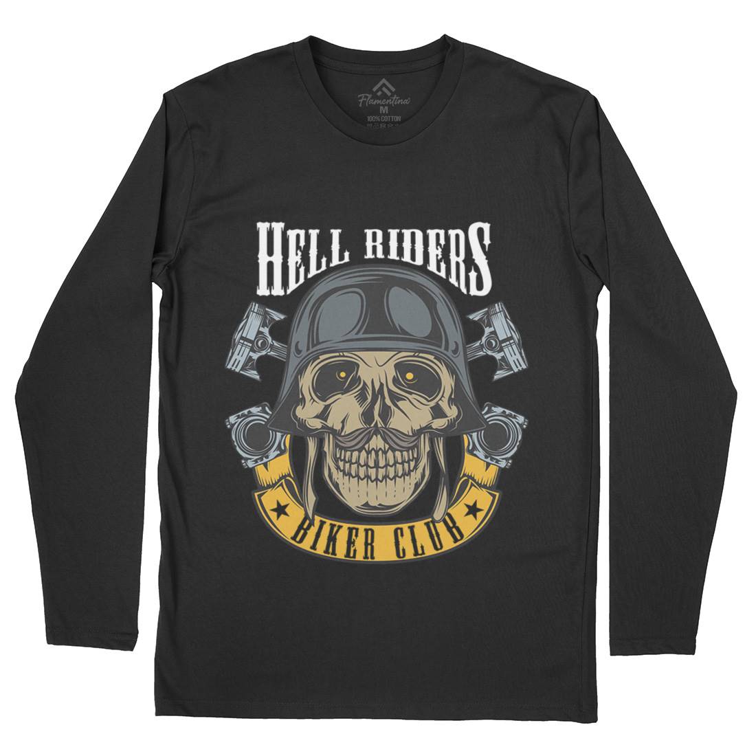 Hell Riders Mens Long Sleeve T-Shirt Motorcycles C889