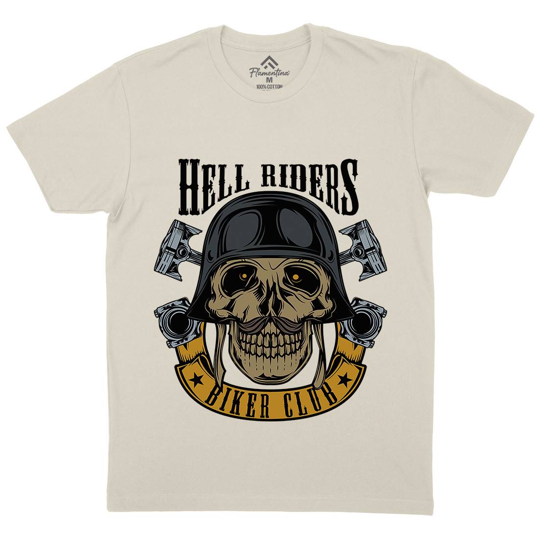 Hell Riders Mens Organic Crew Neck T-Shirt Motorcycles C889