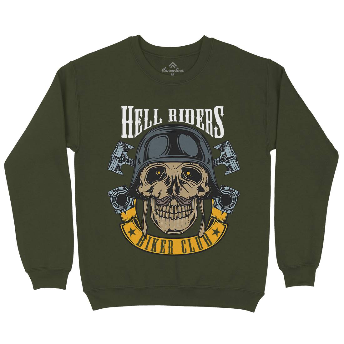 Hell Riders Mens Crew Neck Sweatshirt Motorcycles C889