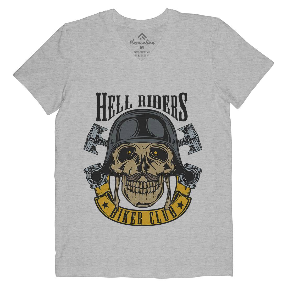 Hell Riders Mens V-Neck T-Shirt Motorcycles C889