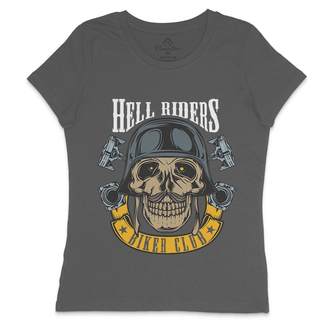 Hell Riders Womens Crew Neck T-Shirt Motorcycles C889