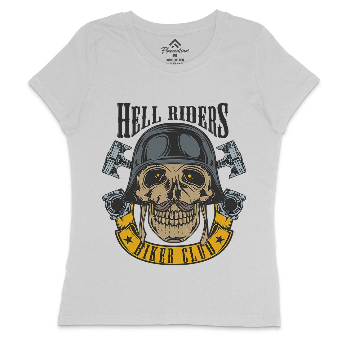 Hell Riders Womens Crew Neck T-Shirt Motorcycles C889