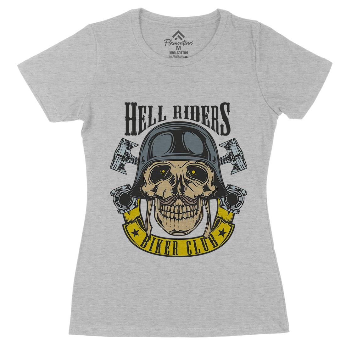 Hell Riders Womens Organic Crew Neck T-Shirt Motorcycles C889
