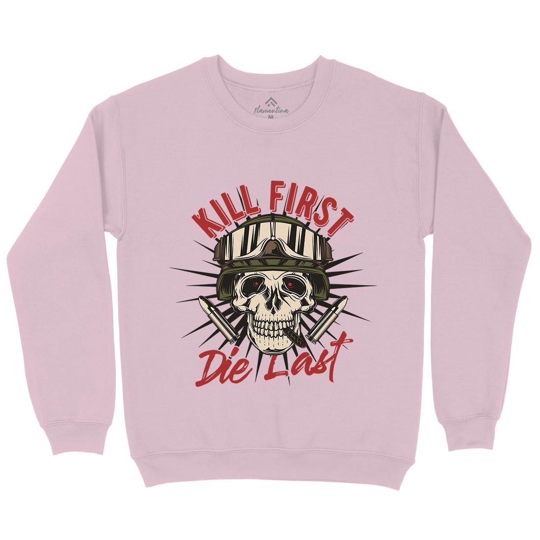 Kill First Kids Crew Neck Sweatshirt Army C890