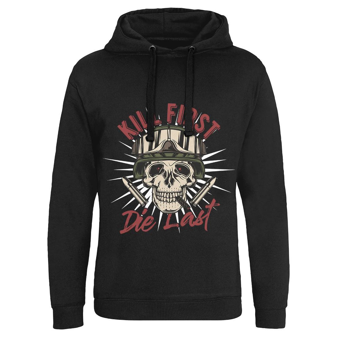Kill First Mens Hoodie Without Pocket Army C890
