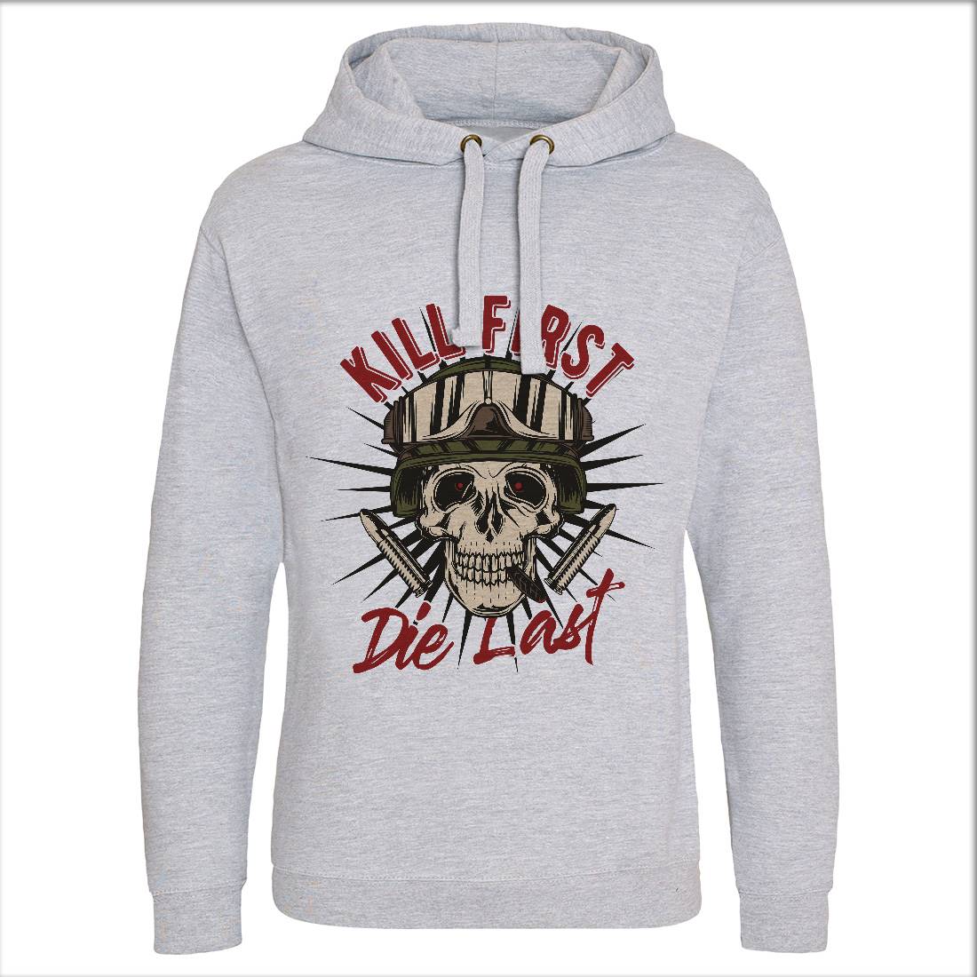 Kill First Mens Hoodie Without Pocket Army C890