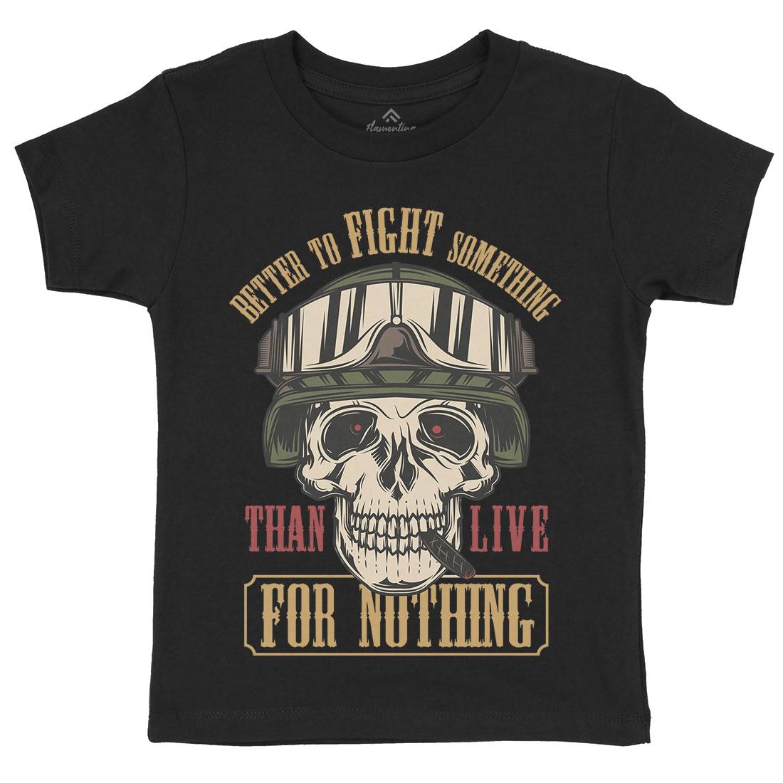 Fight Something Kids Organic Crew Neck T-Shirt Army C891