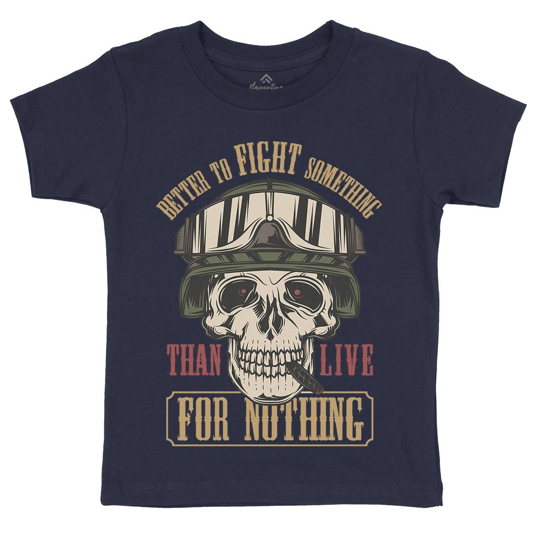 Fight Something Kids Organic Crew Neck T-Shirt Army C891