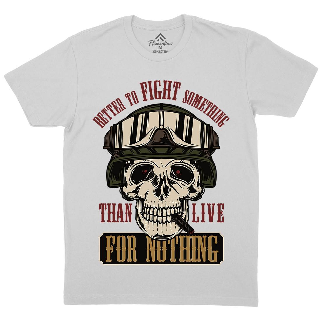 Fight Something Mens Crew Neck T-Shirt Army C891