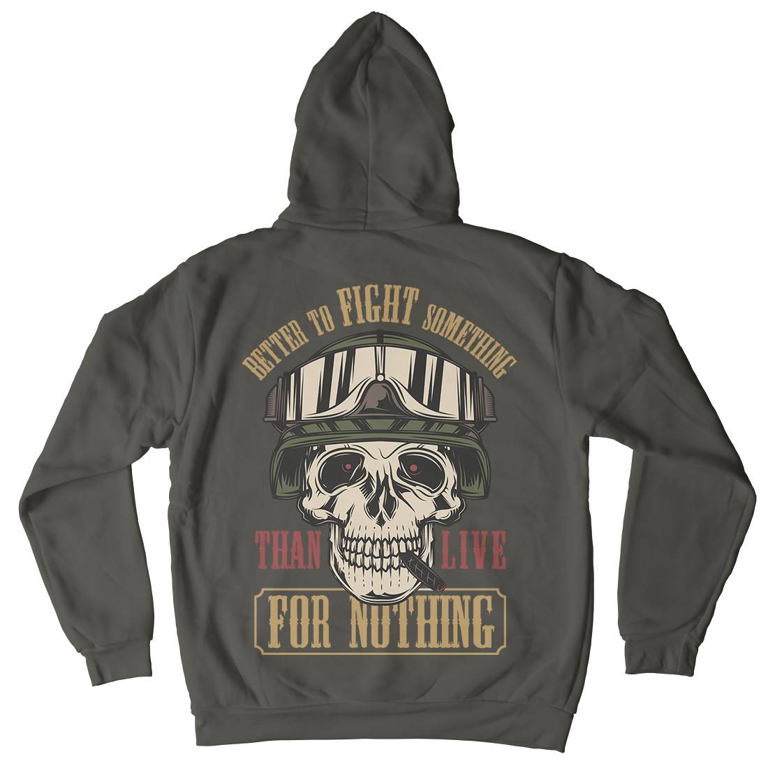 Fight Something Mens Hoodie With Pocket Army C891