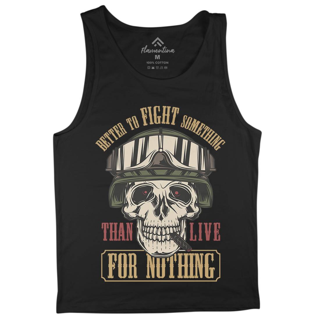 Fight Something Mens Tank Top Vest Army C891