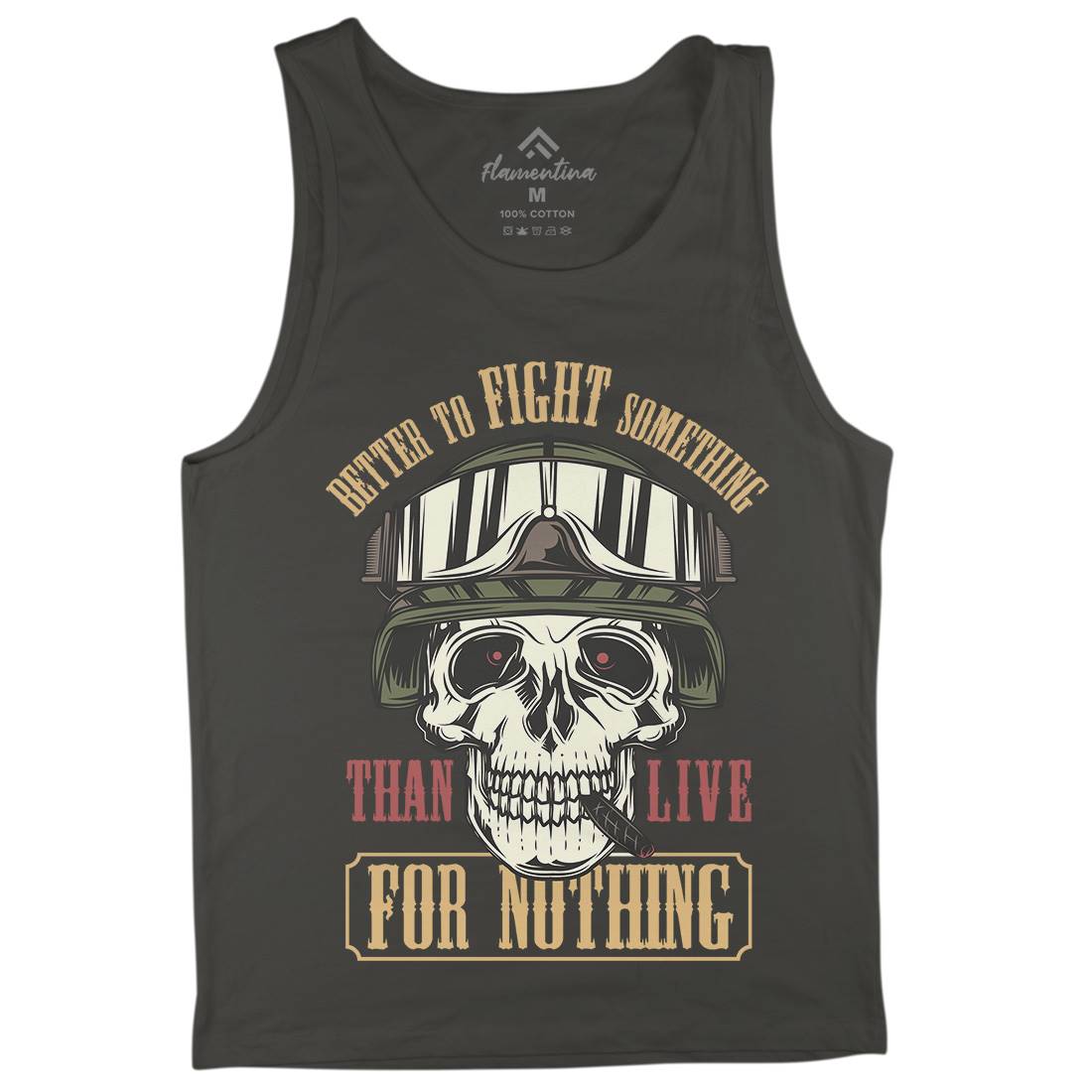Fight Something Mens Tank Top Vest Army C891
