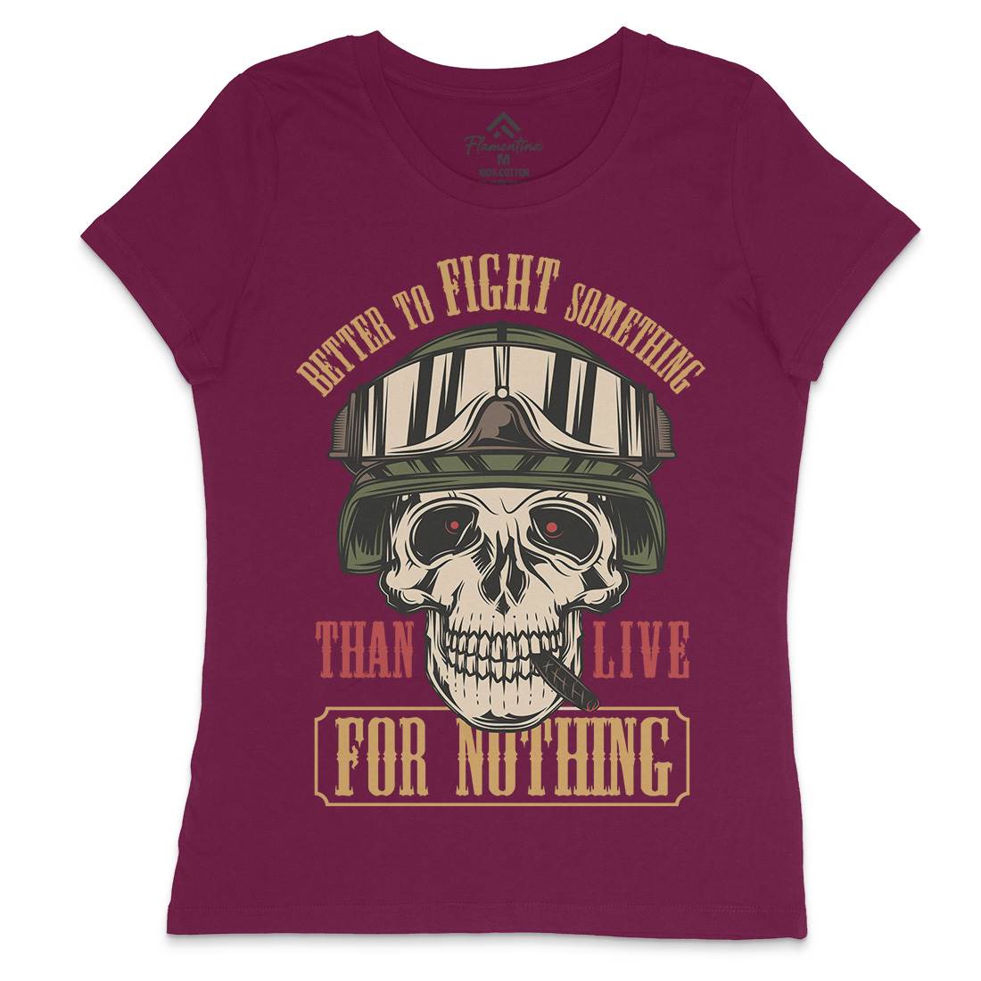 Fight Something Womens Crew Neck T-Shirt Army C891