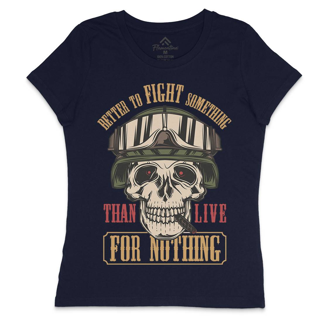 Fight Something Womens Crew Neck T-Shirt Army C891