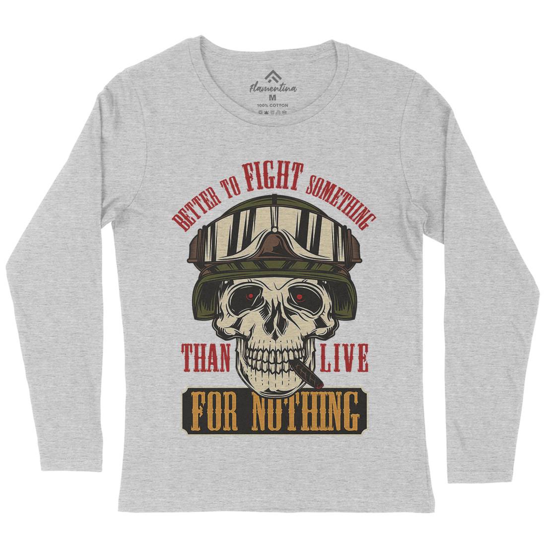 Fight Something Womens Long Sleeve T-Shirt Army C891