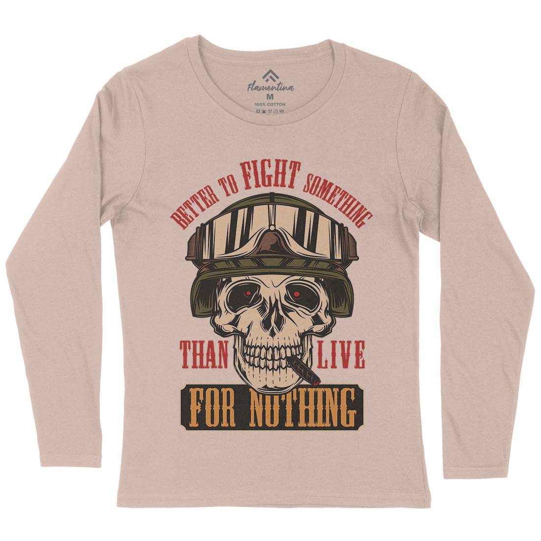 Fight Something Womens Long Sleeve T-Shirt Army C891