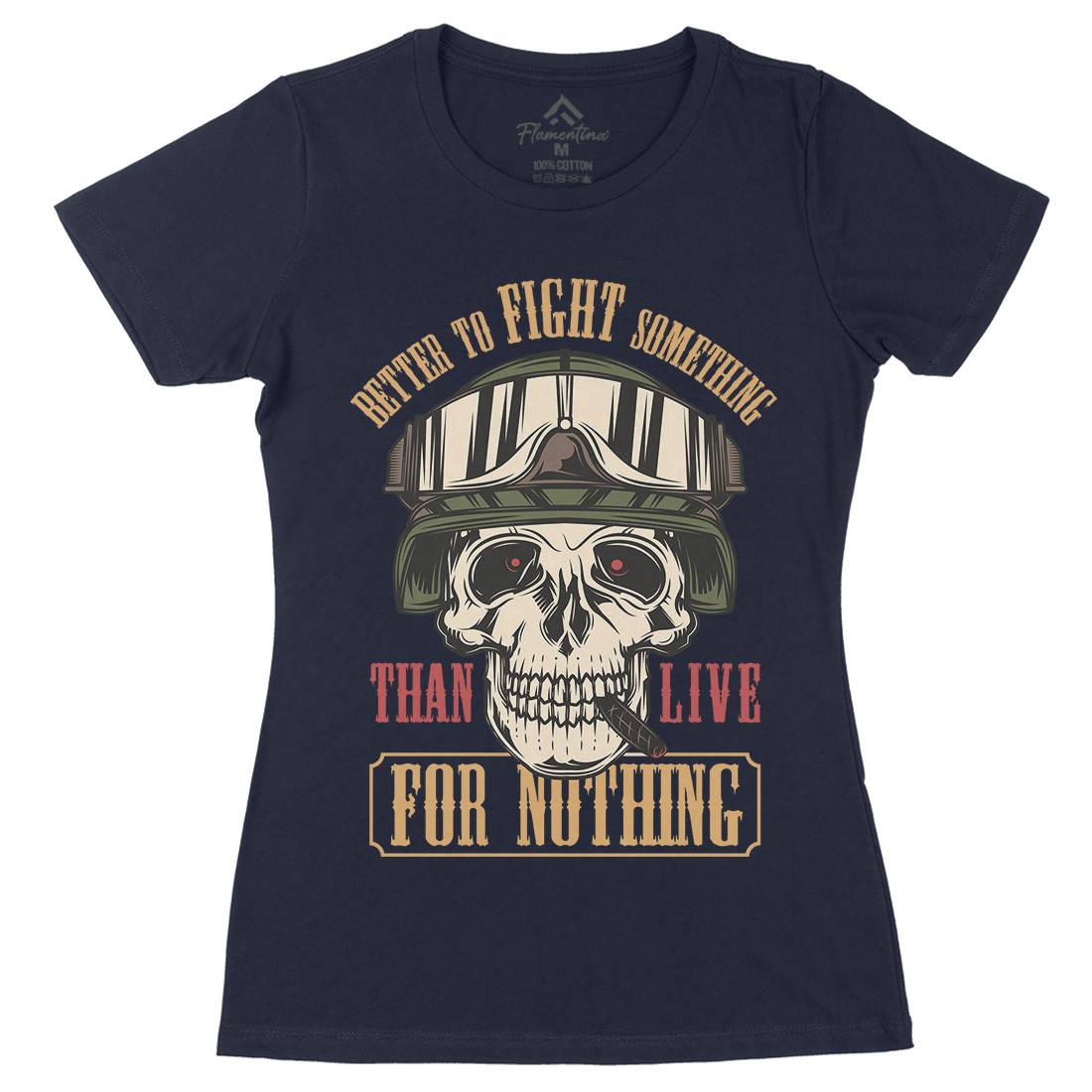 Fight Something Womens Organic Crew Neck T-Shirt Army C891