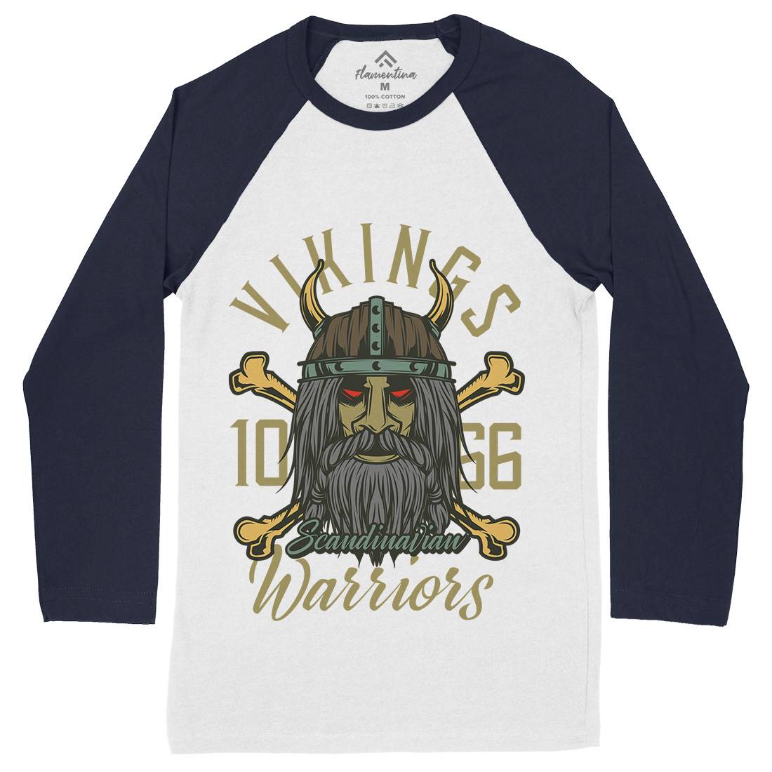 Viking Mens Long Sleeve Baseball T-Shirt Warriors C893