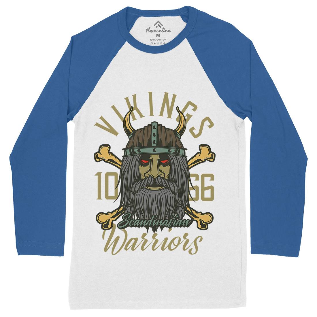 Viking Mens Long Sleeve Baseball T-Shirt Warriors C893
