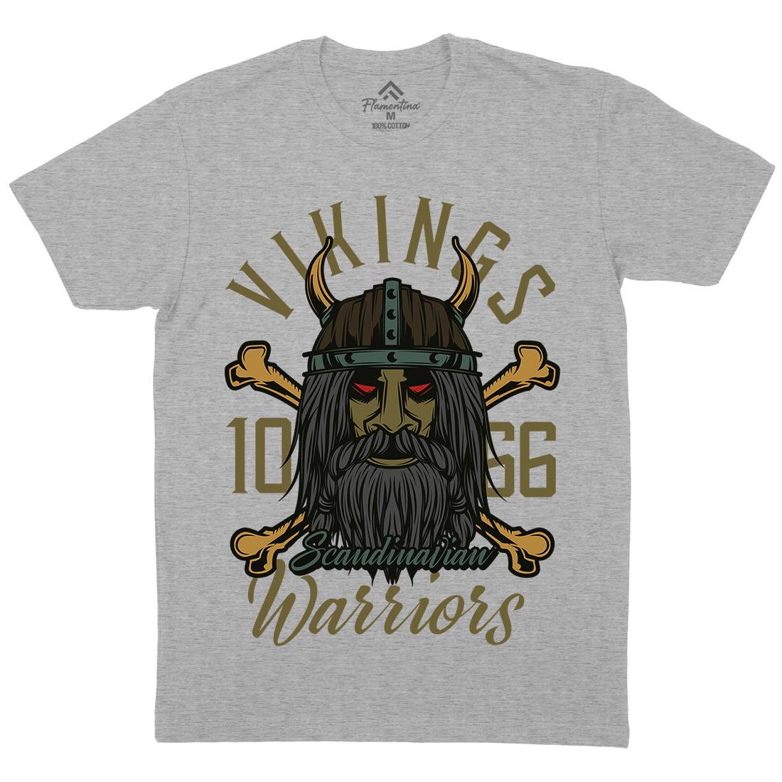 Viking Mens Organic Crew Neck T-Shirt Warriors C893