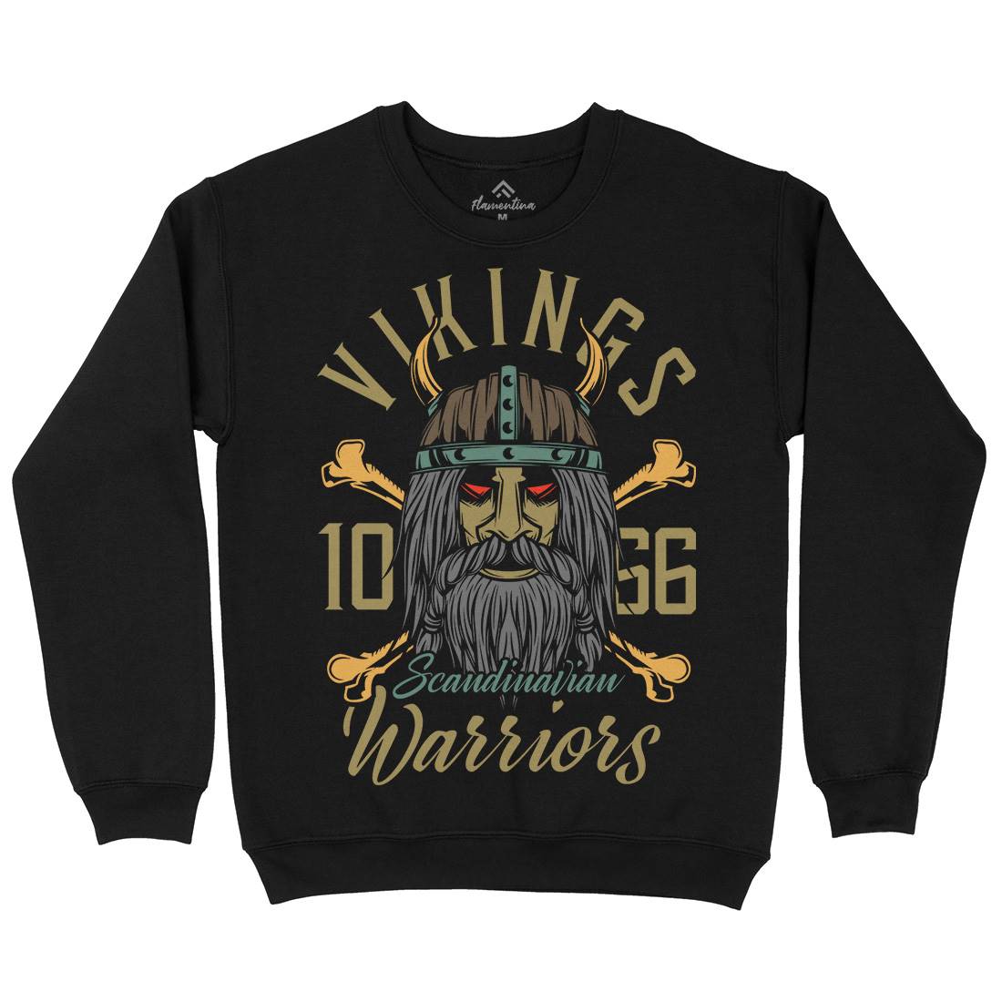 Viking Mens Crew Neck Sweatshirt Warriors C893