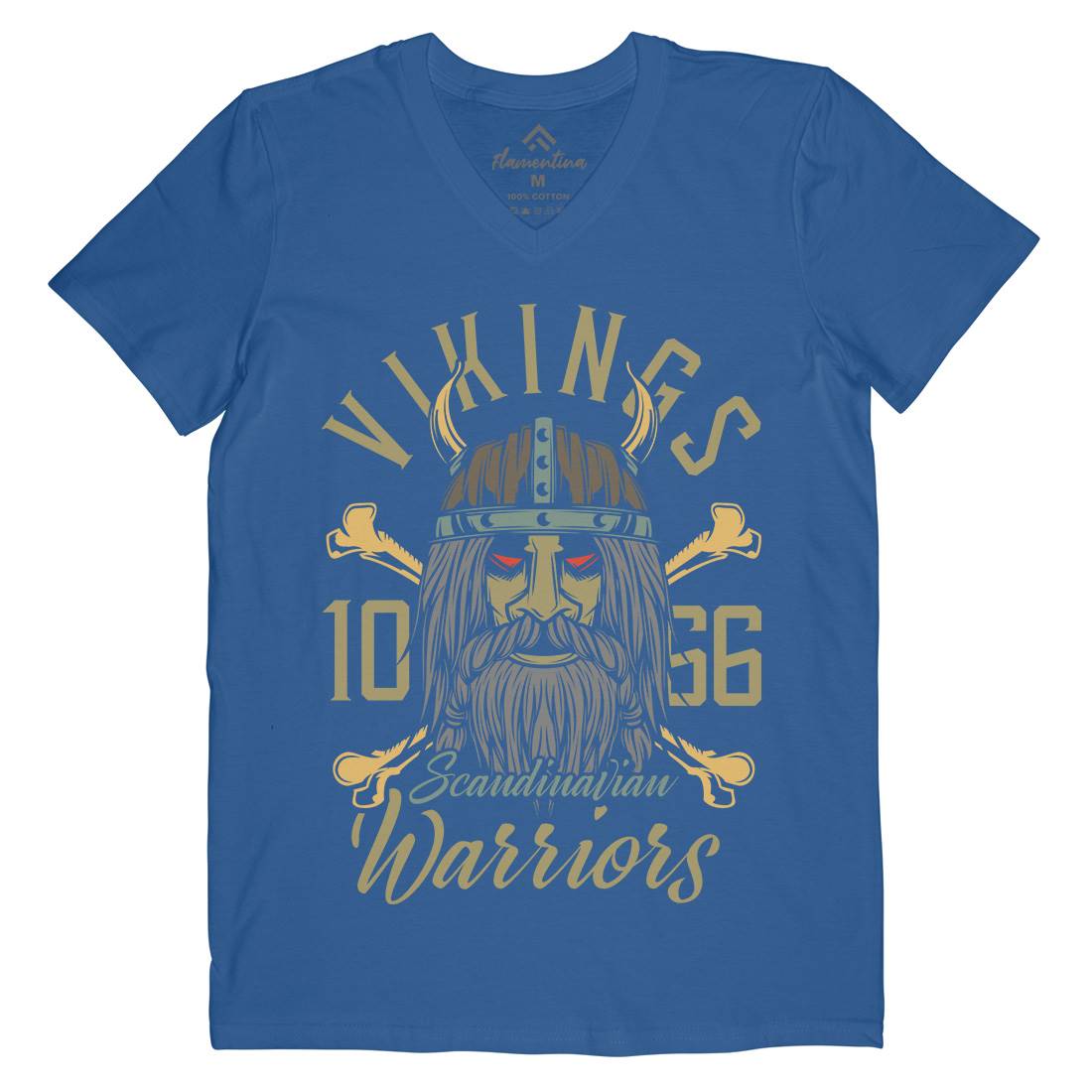Viking Mens V-Neck T-Shirt Warriors C893