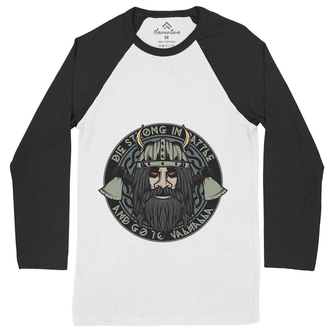 Viking Mens Long Sleeve Baseball T-Shirt Warriors C894