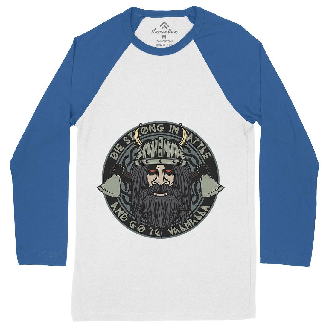 Viking Mens Long Sleeve Baseball T-Shirt Warriors C894