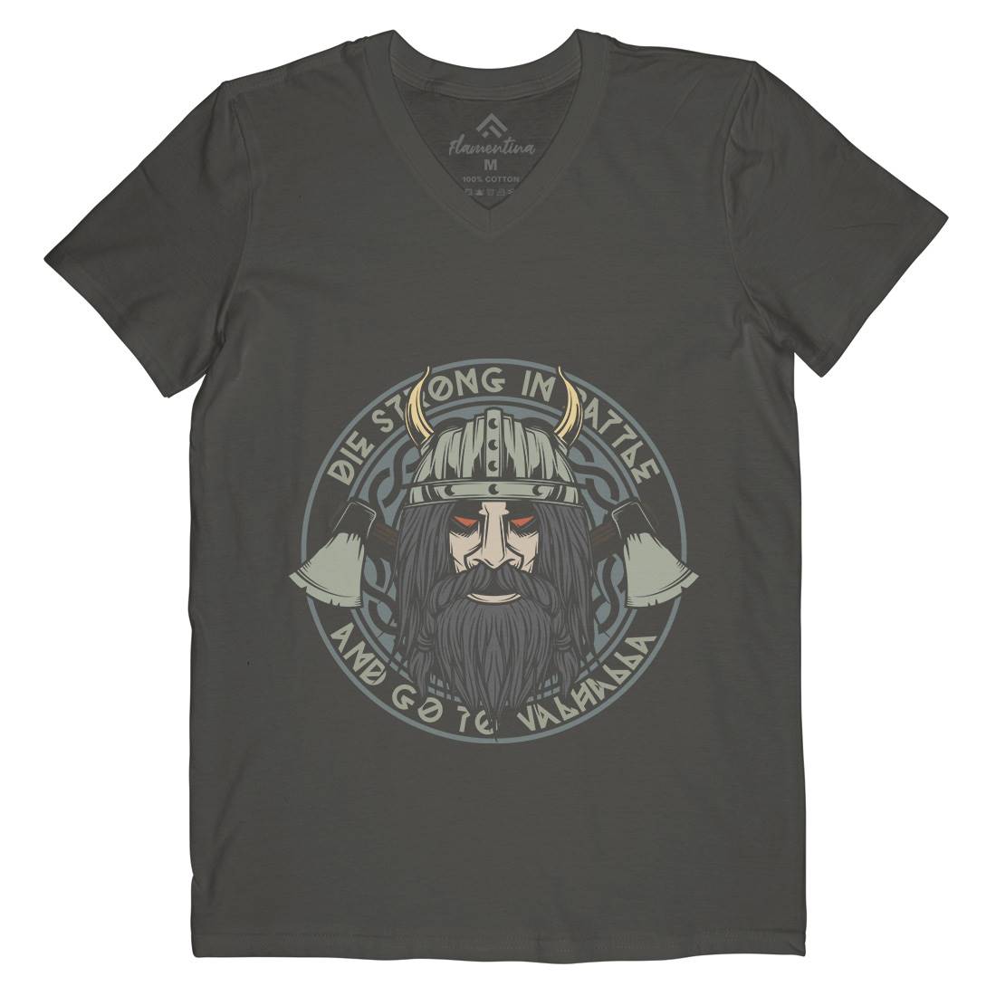 Viking Mens V-Neck T-Shirt Warriors C894