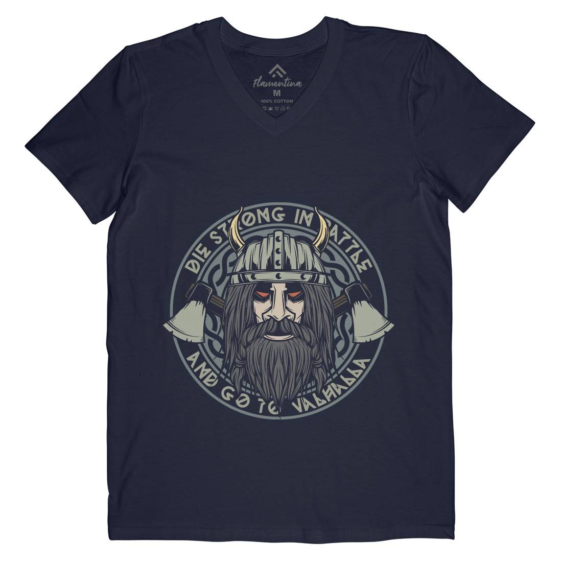 Viking Mens V-Neck T-Shirt Warriors C894
