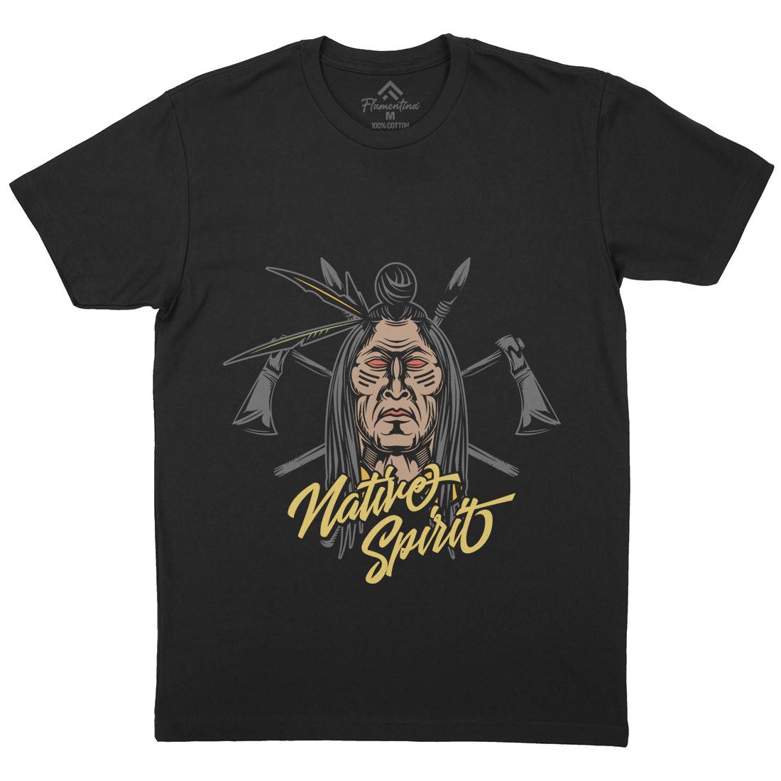Native Spirit Mens Organic Crew Neck T-Shirt American C895