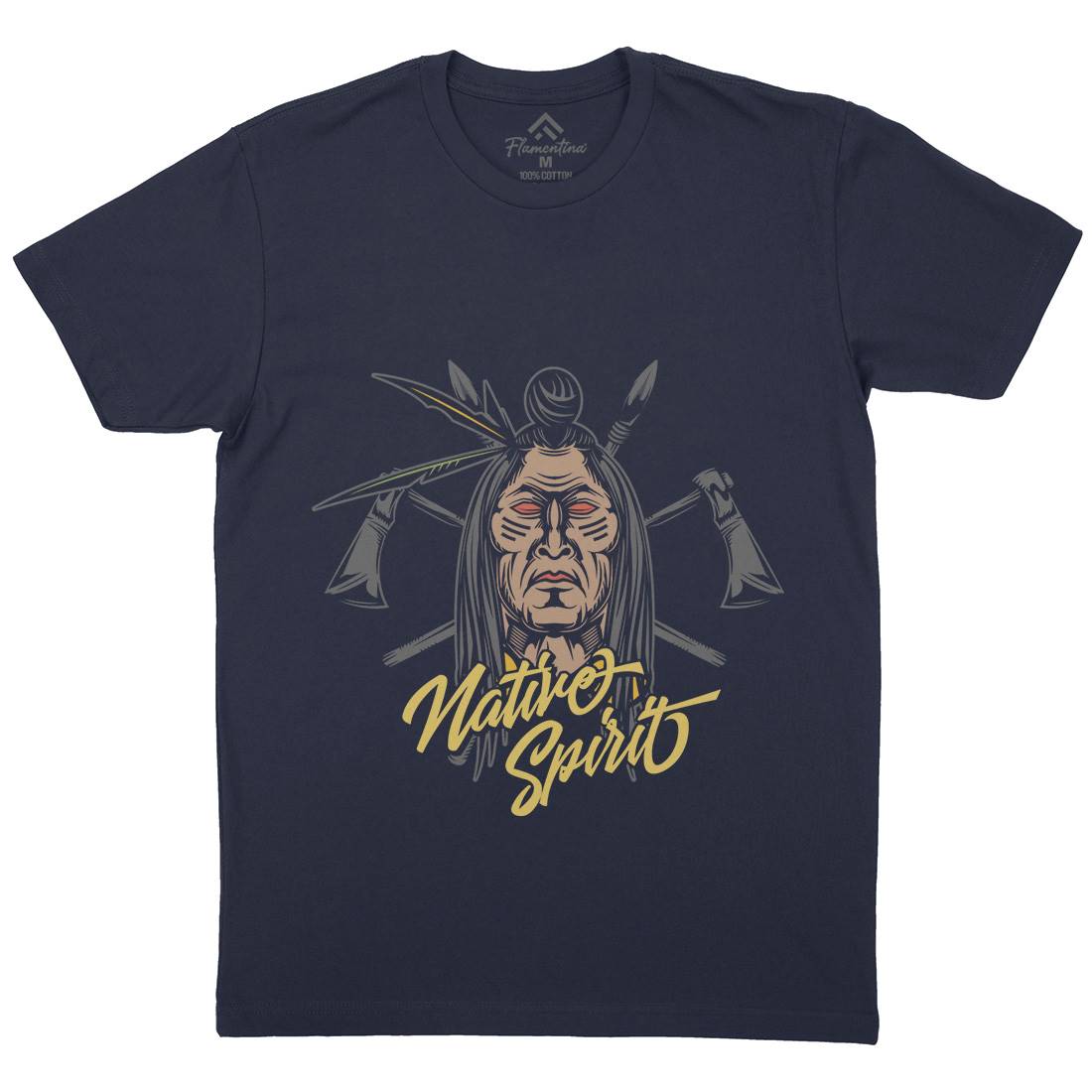 Native Spirit Mens Crew Neck T-Shirt American C895