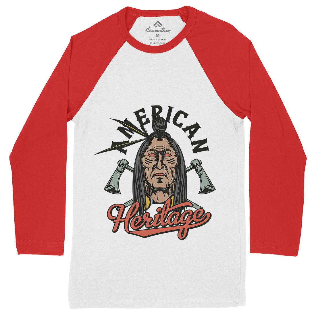 Heritage Mens Long Sleeve Baseball T-Shirt American C896