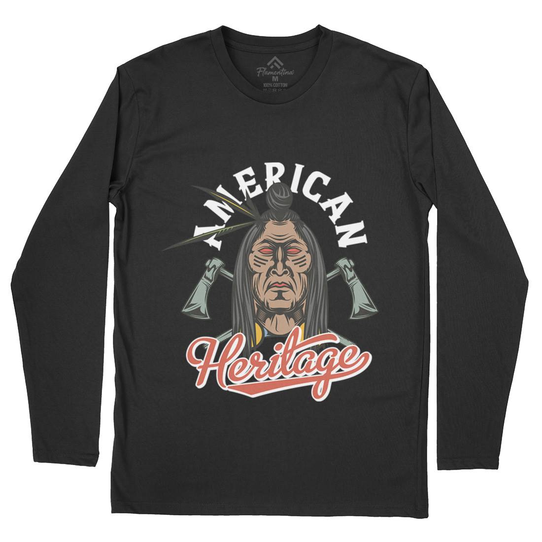 Heritage Mens Long Sleeve T-Shirt American C896