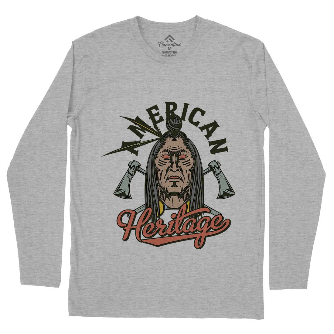 Heritage Mens Long Sleeve T-Shirt American C896