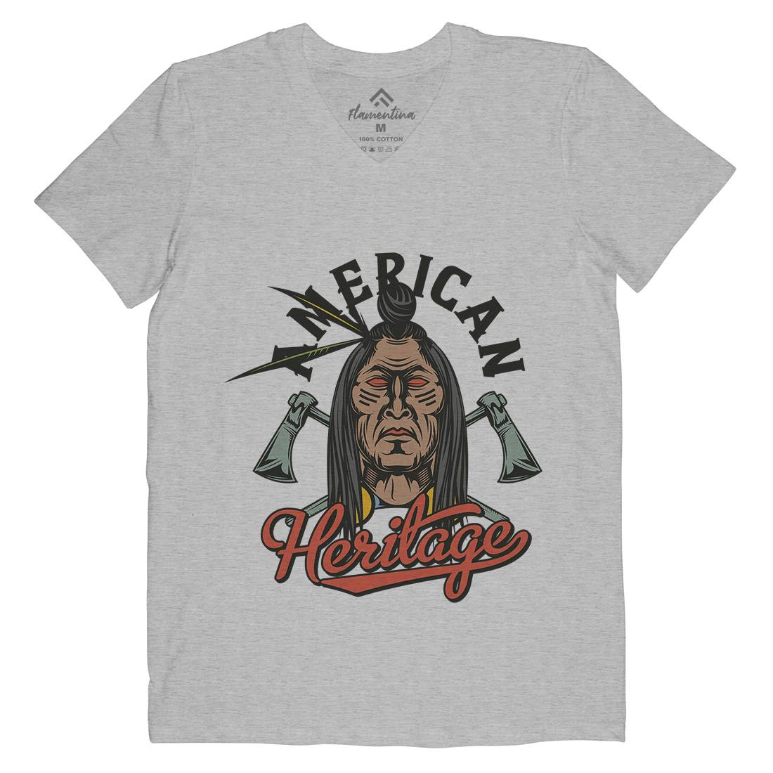 Heritage Mens Organic V-Neck T-Shirt American C896