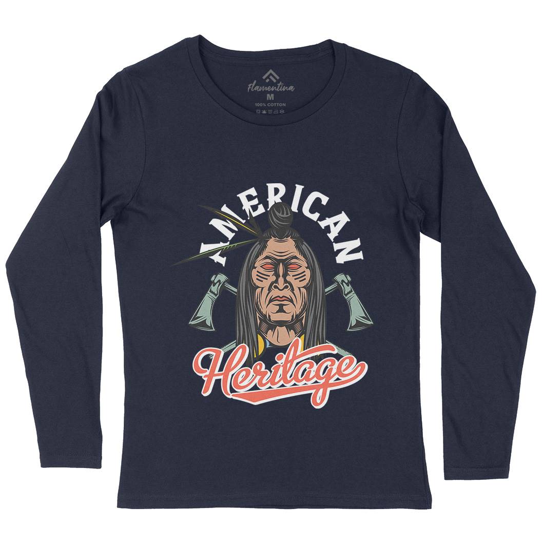Heritage Womens Long Sleeve T-Shirt American C896