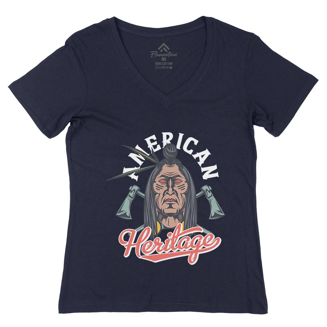 Heritage Womens Organic V-Neck T-Shirt American C896