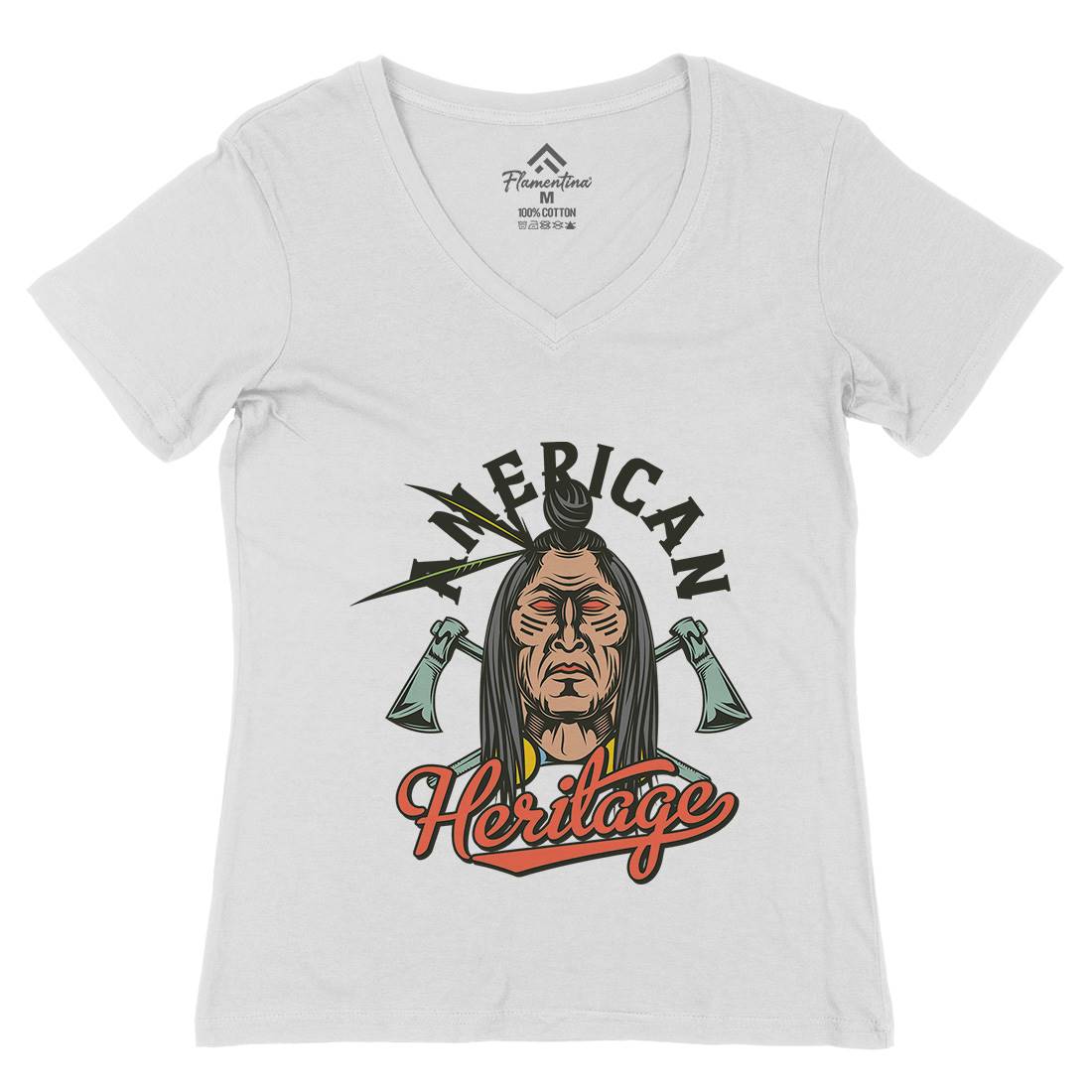 Heritage Womens Organic V-Neck T-Shirt American C896
