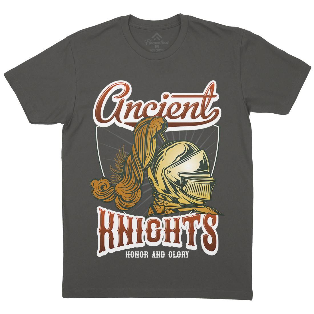 Ancient Knights Mens Organic Crew Neck T-Shirt Warriors C897