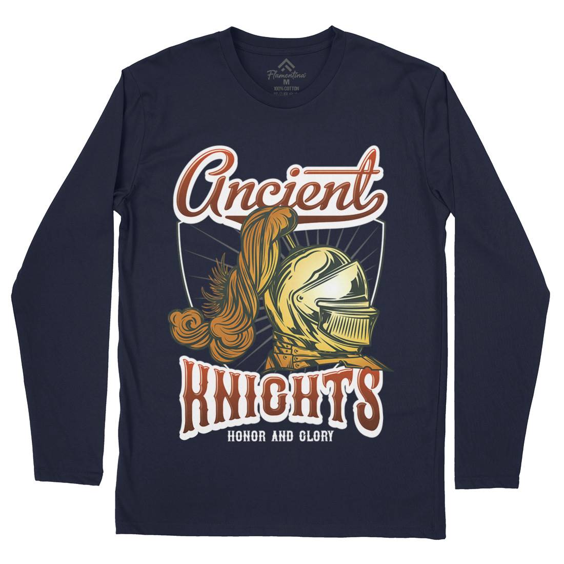 Ancient Knights Mens Long Sleeve T-Shirt Warriors C897