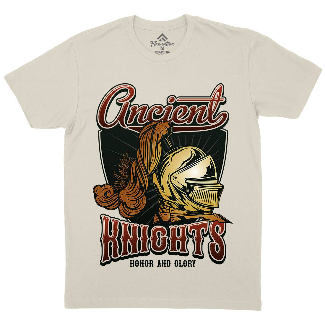 Ancient Knights Mens Organic Crew Neck T-Shirt Warriors C897